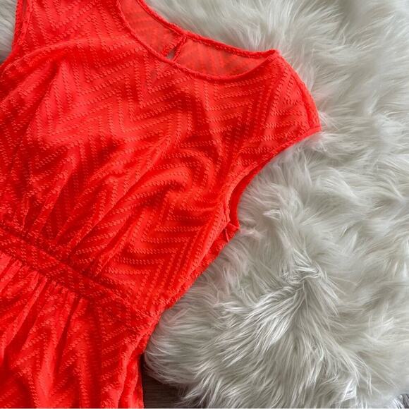 New J. Crew Swiss Dot Orange Cap Sleeve Fit & Flare Dress 4 - Picture 3 of 9